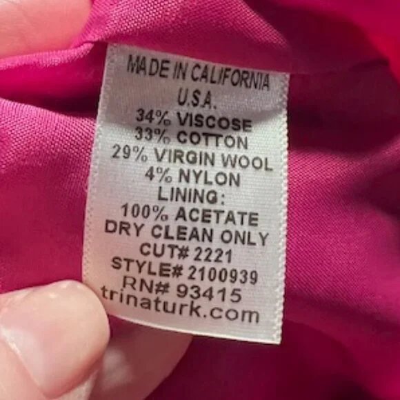 Trina Turk Women's Pink/Purple Jacquard Designer Luxury Sheath Dress Medium - Picture 9 of 9